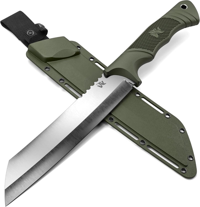 ODENWOLF W Machete - Survival Machete Full Tang with Sheath - Strong D2 Steel Knife Machete for Cutting Trees, for Yard Work, and for Bushcrafting and Big Tactical Knife with TPE-Handle - Image 1